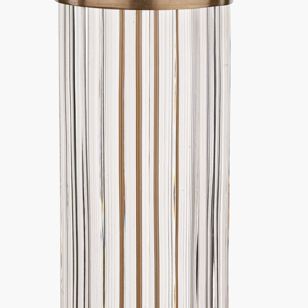 Ciara Clear Glass & Antique Brass Metal Table Lamp - Base Only